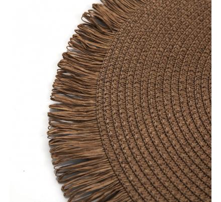 SALVAMANTEL CON  FLECOS MARRON CLARO