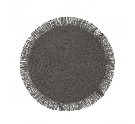 SALVAMANTEL CON  FLECOS GRIS
