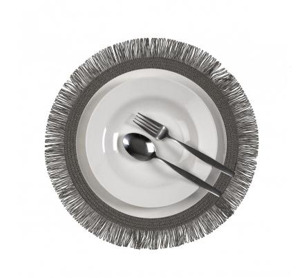 SALVAMANTEL CON  FLECOS GRIS