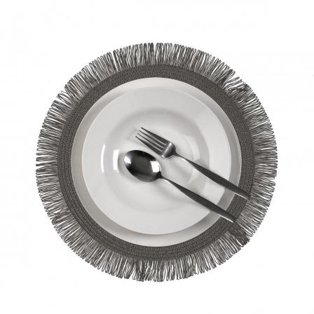 SALVAMANTEL CON  FLECOS GRIS