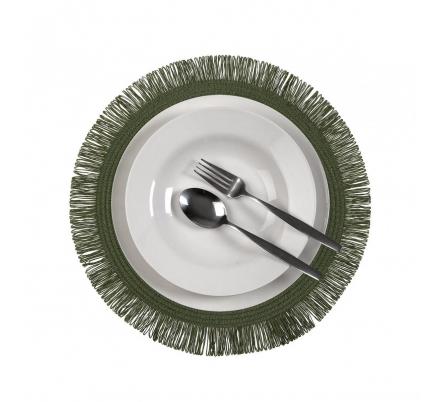 SALVAMANTEL CON  FLECOS VERDE