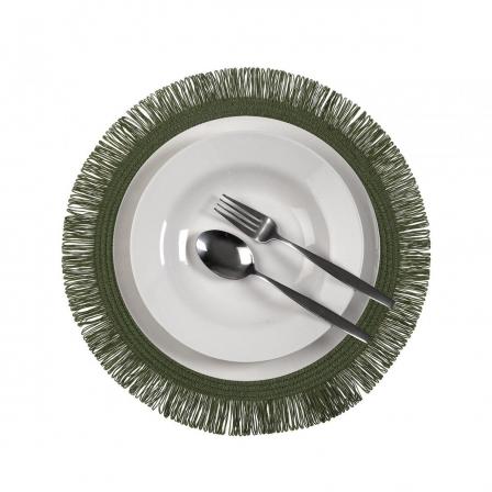 SALVAMANTEL CON  FLECOS VERDE