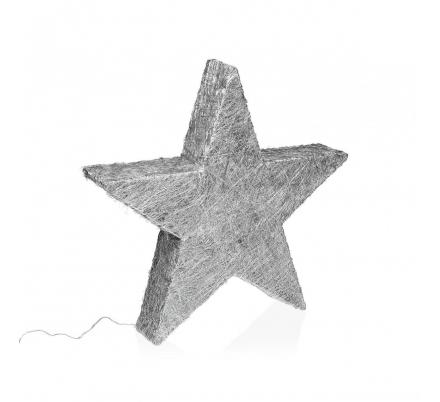 ESTRELLA PLATEADA EN 3D LUMINOSA 30CM