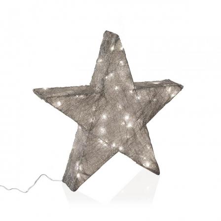 ESTRELLA PLATEADA EN 3D LUMINOSA 30CM