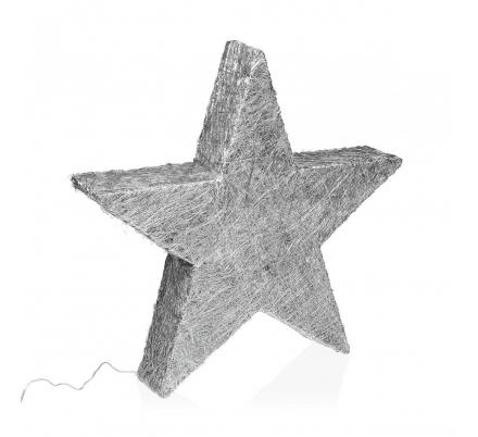 ESTRELLA PLATEADA EN 3D LUMINOSA 50CM