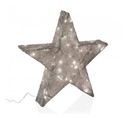 ESTRELLA PLATEADA EN 3D LUMINOSA 50CM