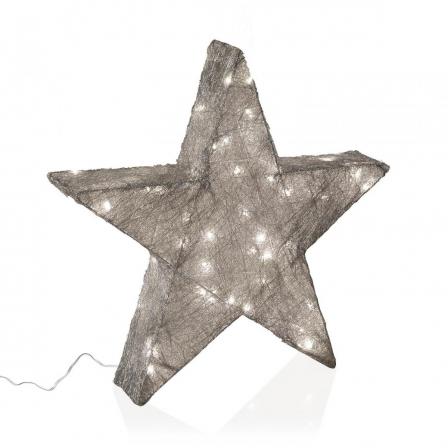 ESTRELLA PLATEADA EN 3D LUMINOSA 50CM