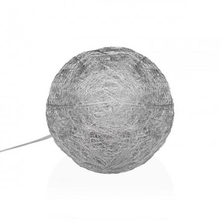 BOLA PLATEADA EN 3D LUMINOSA 15CM