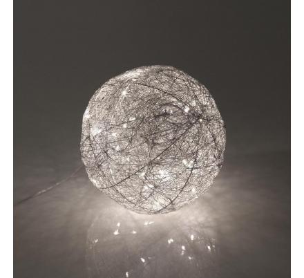 BOLA PLATEADA EN 3D LUMINOSA 15CM