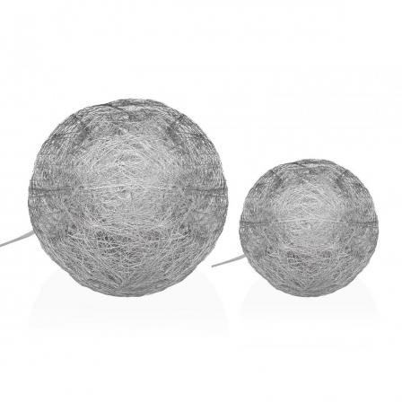 BOLA PLATEADA EN 3D LUMINOSA 15CM