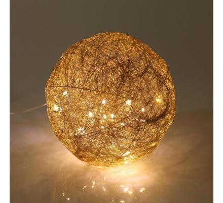 BOLA DORADA EN 3D LUMINOSA 20CM