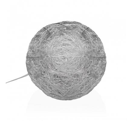 BOLA PLATEADA EN 3D LUMINOSA 20CM