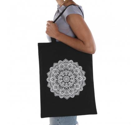 BOLSO COMPRA MANDALA NEGRO