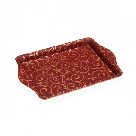 MINI BANDEJA SERPENTINE ROJA METALICA CON ASAS
