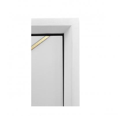 MESITA 1 CAJÓN LACADA EN BLANCO CON FRONTIS DECORADO EN ORO MODELO VEGA 48x35x67