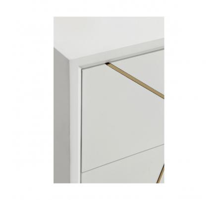 MESITA 1 CAJON + 1 PUERTA LACADA EN BLANCO CON FRONTIS DECORADO MODELO VEGA 45X35X70