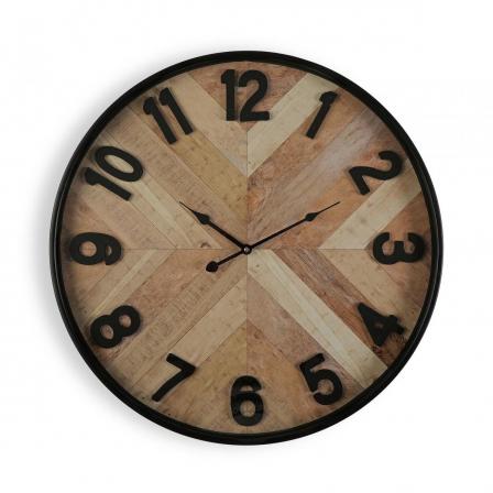 RELOJ PARED MADERA 60 CM NEGRO 21110291