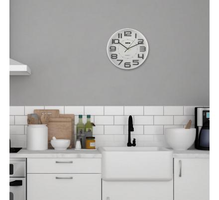 RELOJ PARED BLANCO 30CM DIA