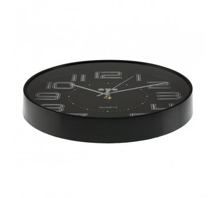RELOJ DE PARED NEGRO 30CM DIA.