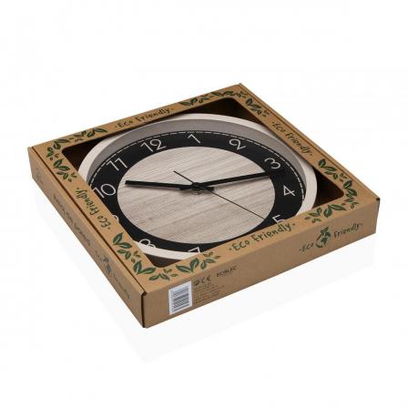 RELOJ ECO MADERA NEGRO 30CM
