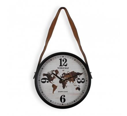 RELOJ DE PARED WORLD MAP 35CM