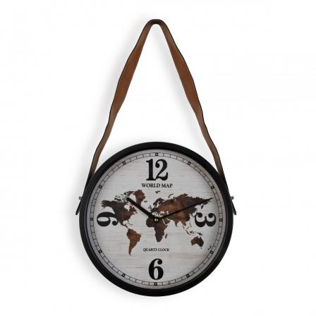 RELOJ DE PARED WORLD MAP 35CM