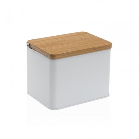 SALERO BLANCO C/ TAPA DE MADERA