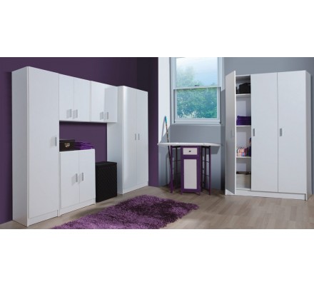 Armario Multiusos 2 Puertas Color Blanco 180x59x37 | Mubeko
