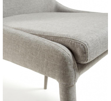 SILLA COMEDOR DANT TELA GRIS CLARO