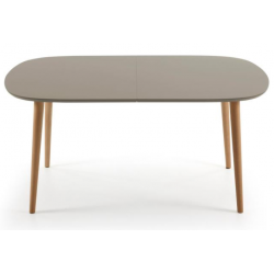 MESA COMEDOR OVALADA OAKLAND EXTENSIBLE 160 Ext. 100X260 MARRÓN MATE