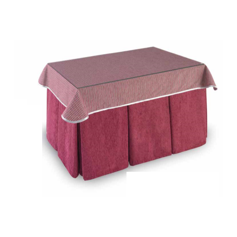 Pack Mesa Camilla Completa Modelo Roc de 110x70 o 120x70 Color fresa con  tapete esquinas redondas y bies incluido