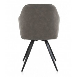 SILLÓN GIRATORIO TAPIZADO MODELO MAURO PATAS METALICAS TERCIOPELO AZUL