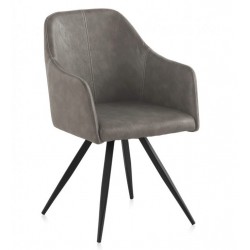 SILLÓN GIRATORIO TAPIZADO MODELO MAURO PATAS METALICAS TERCIOPELO AZUL