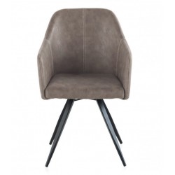 SILLÓN GIRATORIO TAPIZADO MODELO MAURO PATAS METALICAS TERCIOPELO AZUL