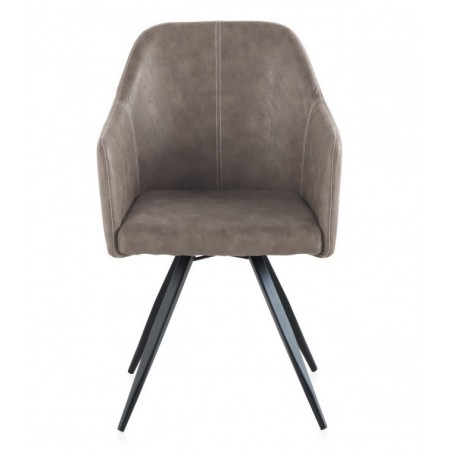 SILLÓN GIRATORIO TAPIZADO MODELO MAURO PATAS METALICAS TERCIOPELO AZUL