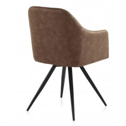 SILLÓN GIRATORIO TAPIZADO MODELO MAURO PATAS METALICAS TERCIOPELO AZUL