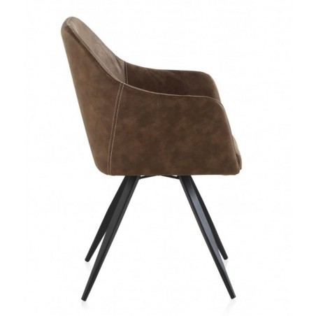 SILLÓN GIRATORIO TAPIZADO MODELO MAURO PATAS METALICAS TERCIOPELO AZUL