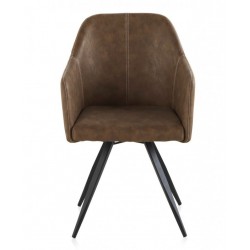 SILLÓN GIRATORIO TAPIZADO MODELO MAURO PATAS METALICAS TERCIOPELO AZUL