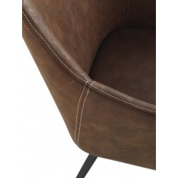 SILLÓN GIRATORIO TAPIZADO MODELO MAURO PATAS METALICAS TERCIOPELO AZUL