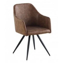 SILLÓN GIRATORIO TAPIZADO MODELO MAURO PATAS METALICAS TERCIOPELO AZUL