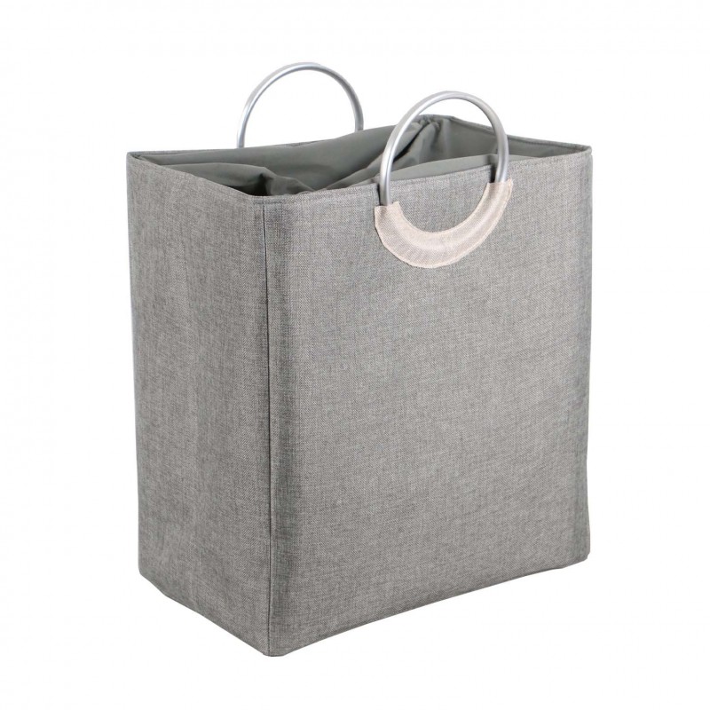 CESTA ROPA DOBLE GRIS OSCURO