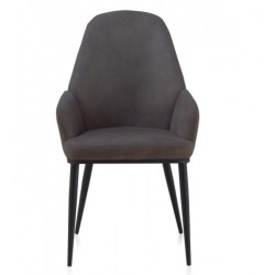 SILLÓN GIRATORIO TAPIZADO MODELO MAURO PATAS METALICAS TERCIOPELO AZUL