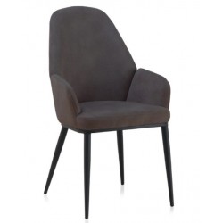 SILLÓN GIRATORIO TAPIZADO MODELO MAURO PATAS METALICAS TERCIOPELO AZUL