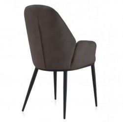 SILLÓN GIRATORIO TAPIZADO MODELO MAURO PATAS METALICAS TERCIOPELO AZUL