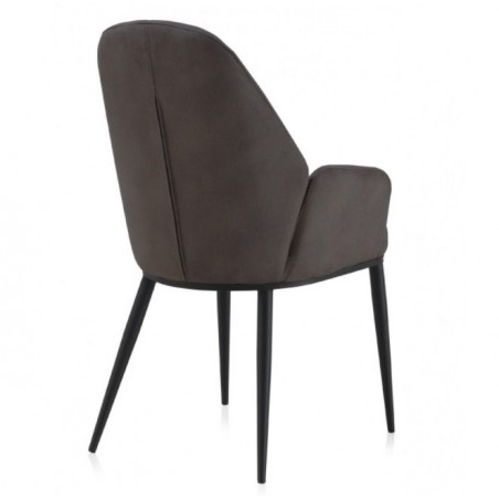 SILLÓN GIRATORIO TAPIZADO MODELO MAURO PATAS METALICAS TERCIOPELO AZUL