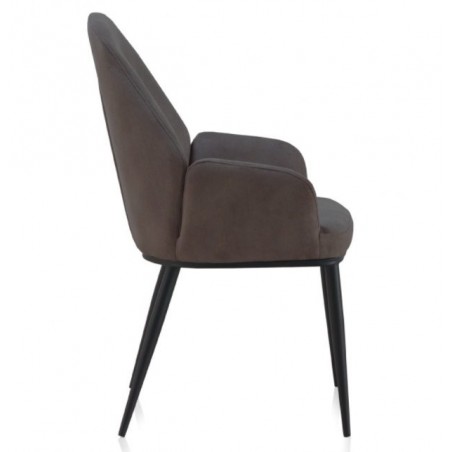 SILLÓN GIRATORIO TAPIZADO MODELO MAURO PATAS METALICAS TERCIOPELO AZUL