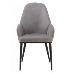 SILLÓN GIRATORIO TAPIZADO MODELO MAURO PATAS METALICAS TERCIOPELO AZUL