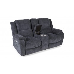 SOFÁ RELAX MODELO VICA  AZUL 2 PLAZAS CON CONSOLA