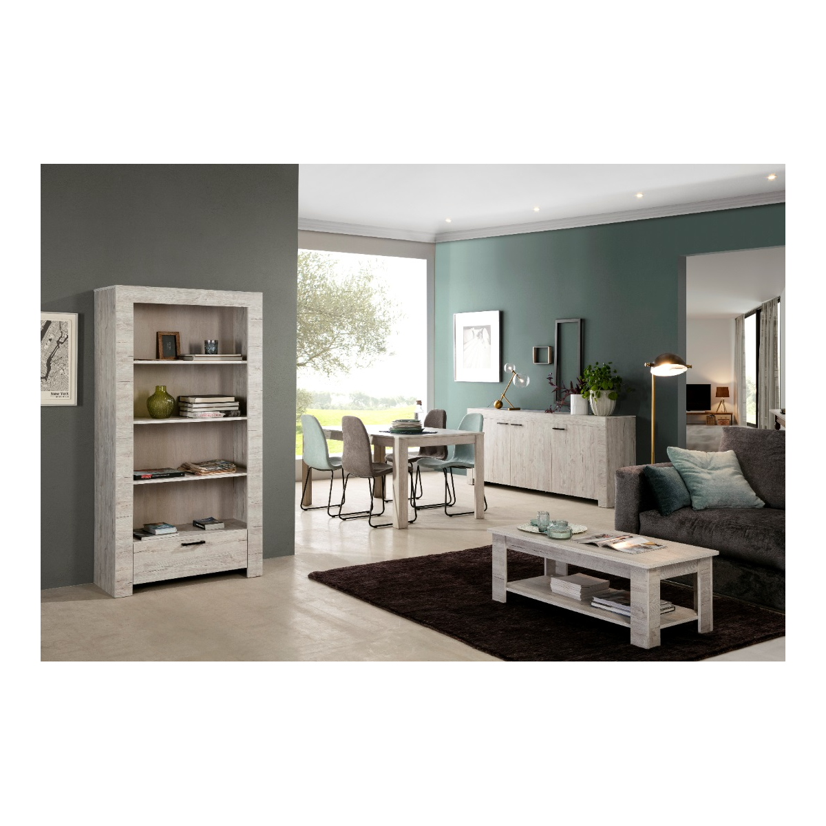 APARADOR ALTO MICHIGAN MELAMINA TRES PUERTAS | Mubeko